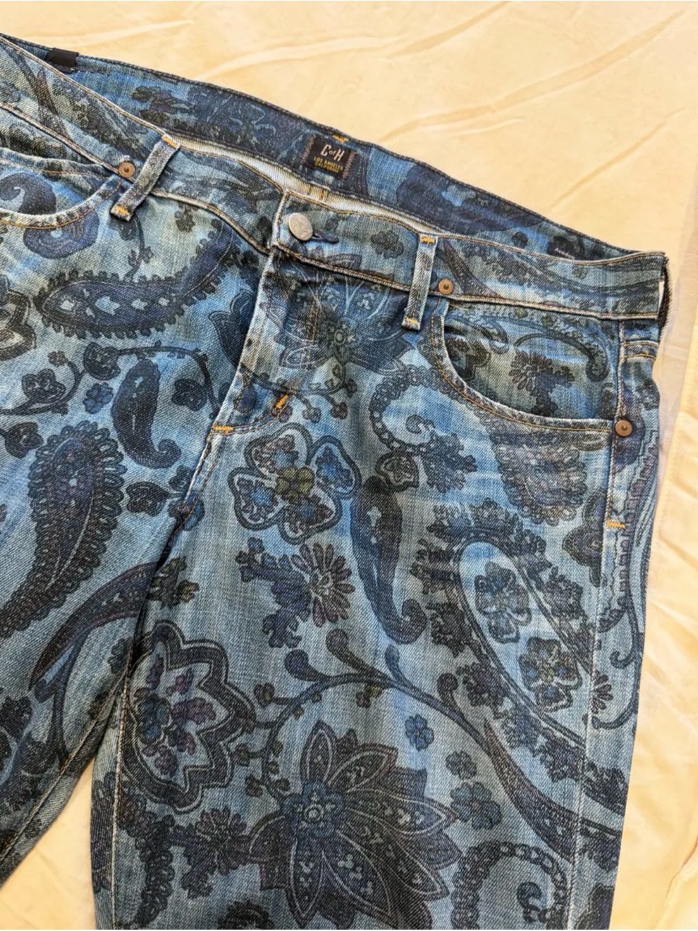 Citizens Of Humanity Blue Paisley-Print Skinny Jeans